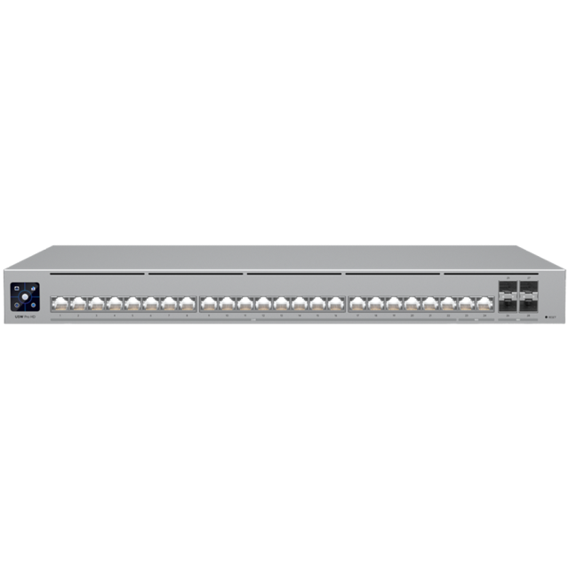 Суич Ubiquiti Pro HD 24, Управляем L2/L3 2.5G Ethernet (100/1000/2500) 1U
