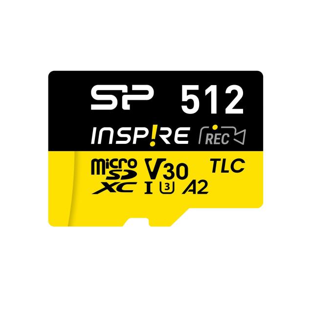 Карта памет Silicon Power Superior Inspire, 512GB, microSDXC, Class 10, UHS-I U3, V30, A2, SD Adapter