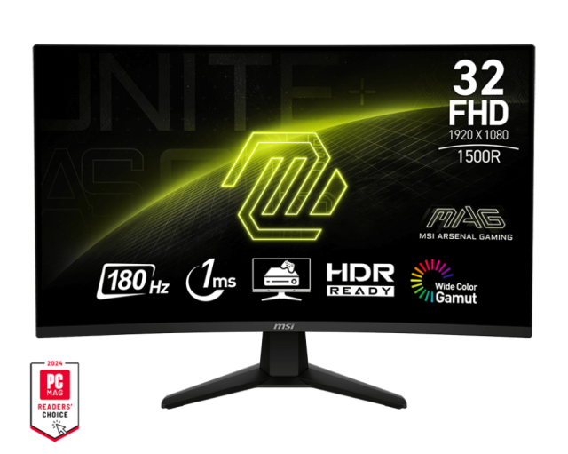 Монитор MSI MAG 32C6, 31.5" (80.01 cm) FHD VA Panel Anti-Glare, CURVED 1500R, 180Hz, 1ms (MPRT) , 3000:1, 250cd/m2, DP, HDMI