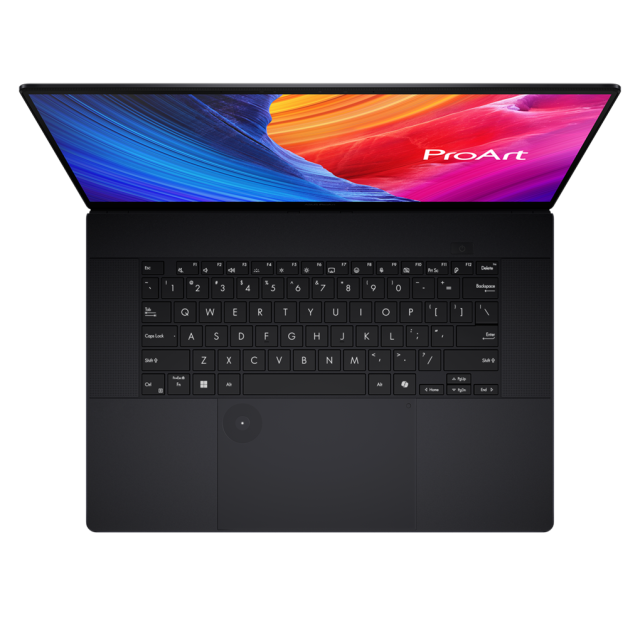 Лаптоп ASUS ProArt Studiobook P16 OLED, AMD Ryzen AI 9 HX 370 12C (2.0 / 5.1 GHz, 36MB cache), 16" (40.64 cm) UHD+, Touch Screen, NVIDIA GeForce RTX 5070 8GB GDDR7 DLSS 4, 64GB LPDDR5X, 2TB M.2 NVMe SSD, Windows 11 Pro