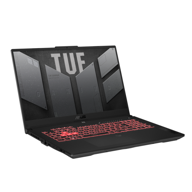 Лаптоп ASUS TUF Gaming A17 FA707NUR-HX019, AMD Ryzen 7 7435HS 8C (3.1/4.5 GHz, 16 MB Cache), 17.3" (43.94 сm) FHD IPS, 144Hz, NVIDIA RTX 4050 6GB GDDR6 DLSS 3, 16GB DDR5, 512GB M.2 NVMe SSD, Free DOS