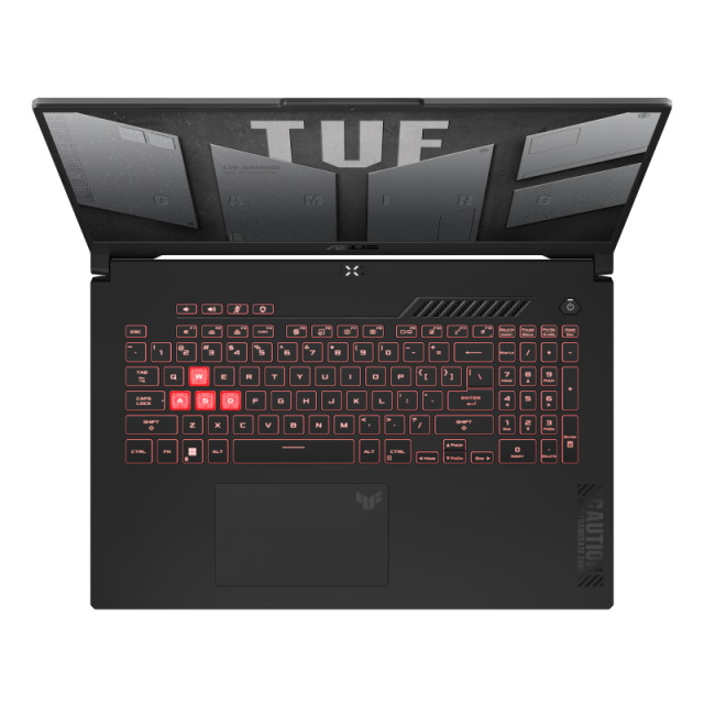 Лаптоп ASUS TUF Gaming A17 FA707NUR-HX019, AMD Ryzen 7 7435HS 8C (3.1/4.5 GHz, 16 MB Cache), 17.3" (43.94 сm) FHD IPS, 144Hz, NVIDIA RTX 4050 6GB GDDR6 DLSS 3, 16GB DDR5, 512GB M.2 NVMe SSD, Free DOS