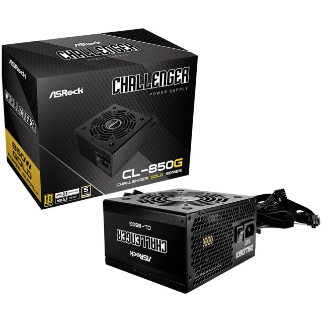 Захранване Asrock CL-850G, 850W, PCIe5.1/ATX 3.1, Active PFC, 80 Plus Gold