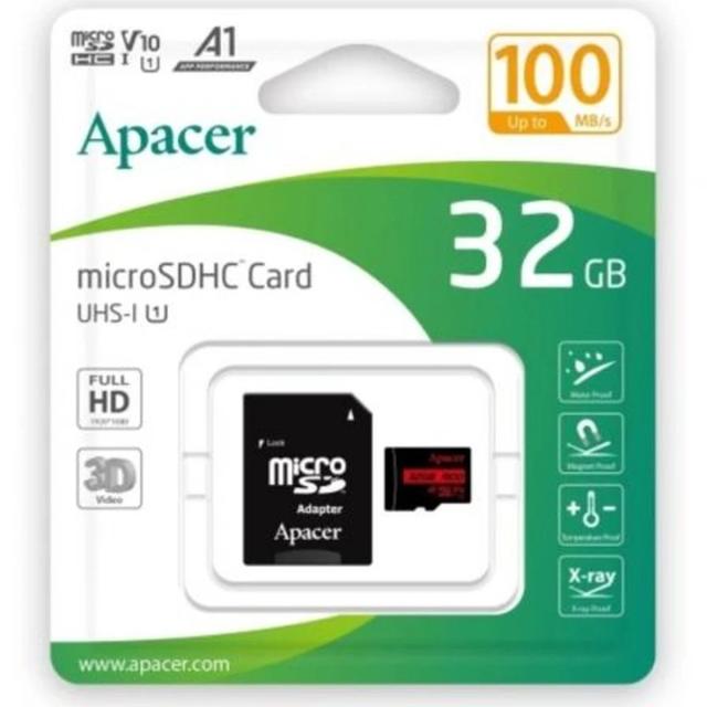 Карта памет Apacer microSDXC 32GB UHS-I U1 V10 A1 Class10, Adapter