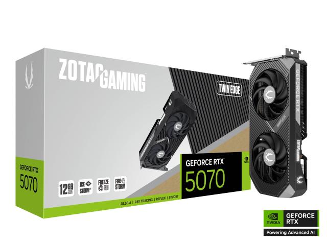 Видео карта ZOTAC GAMING RTX 5070 Twin Ege 12GB GDDR7, 192-bit, HDMI, 3x DisplayPort 