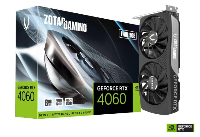 Видео карта ZOTAC GAMING GeForce RTX 4060 Twin Edge 8GB GDDR6, 128-bit, HDMI, 3x DisplayPort 