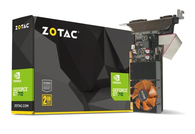 Видео карта ZOTAC GeForce GT 710 2GB GDDR3, 64-bit, 1 x DVI-D 1 x D-Sub 1 x HDMI 1.4