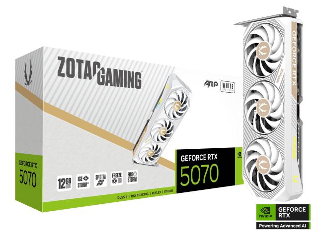 Видео карта ZOTAC GAMING RTX 5070 AMP White Edition 12GB GDDR7, 192-bit, HDMI, 3x DisplayPort 