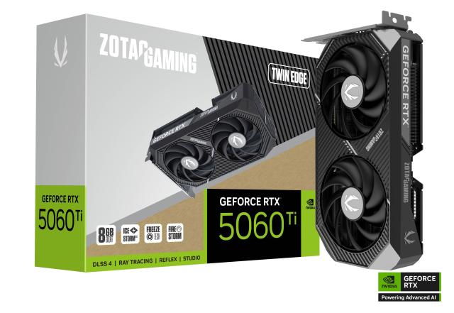 Видео карта ZOTAC GAMING RTX 5060 TI Twin Edge 8GB GDDR7, 128-bit, HDMI, 3x DisplayPort 