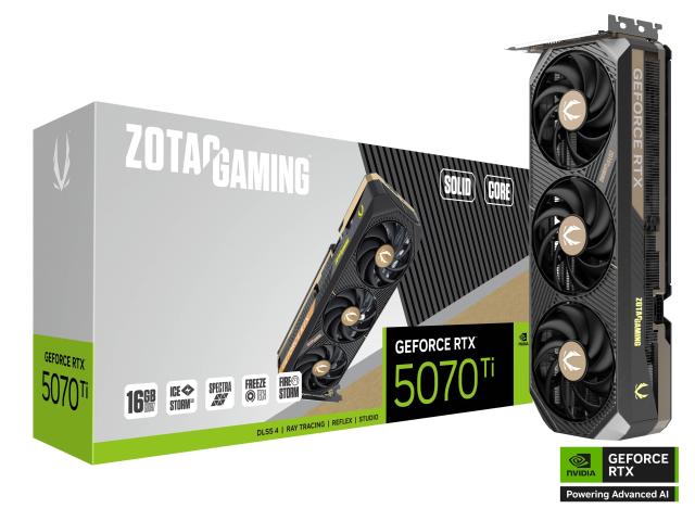 Видео карта ZOTAC GAMING RTX 5070 TI Solid SFF 16GB GDDR7, 256-bit, HDMI, 3x DisplayPort 