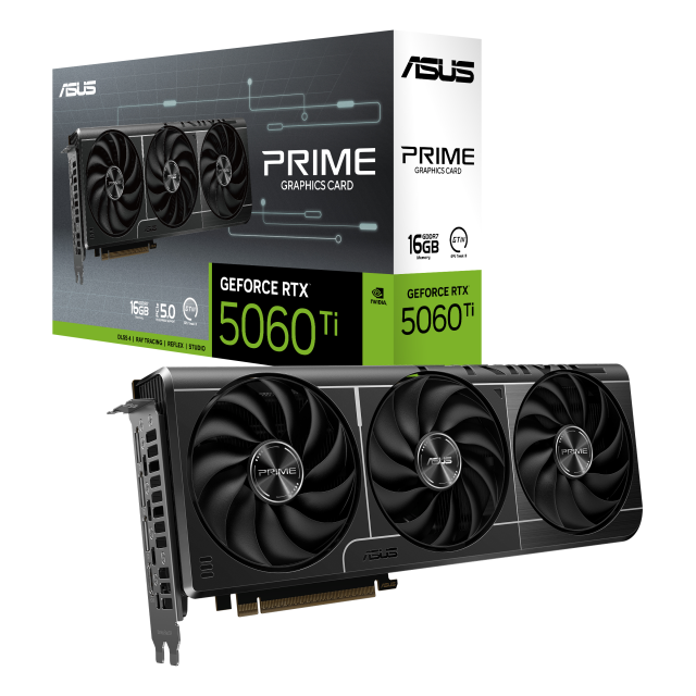 Видео карта ASUS PRIME RTX 5060 TI 16GB GDDR7, 128-bit, HDMI, 3x DP