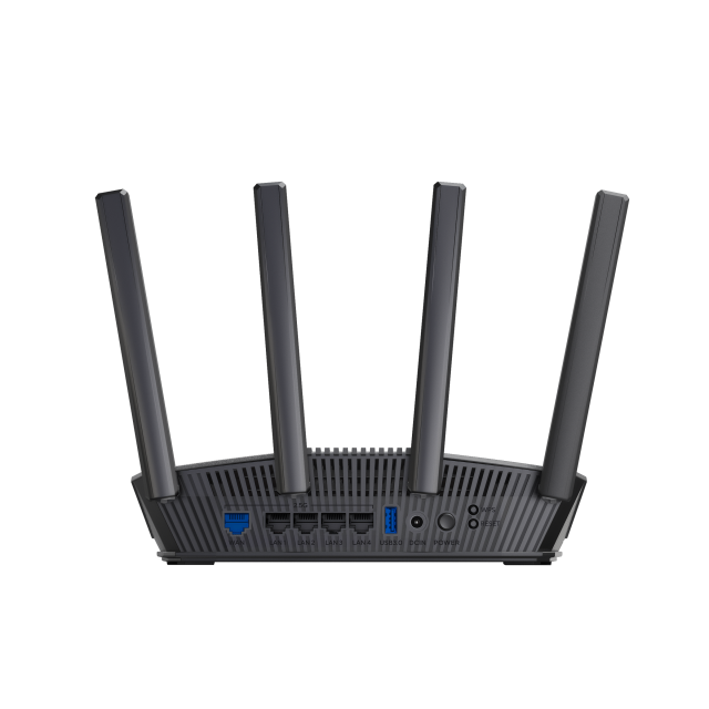 Рутер ASUS RT-BE82U Dual-band WiFi 7 AiMesh, BE3600, 2.4GHz (688 Mbps) / 5 GHz (5764 Mbps), 4 x 2.5G LAN,  1x 2.5G WAN, 1x USB 3.2 Gen 1, 4x външни антени
