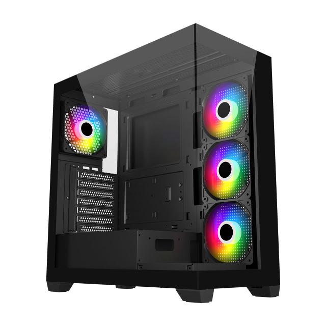 Кутия за компютър FSP M340-BA, Mid-Tower, 1x USB 3.0, 1x USB 2.0, 1x USB Type-C, ATX, Micro ATX, Mini-ITX