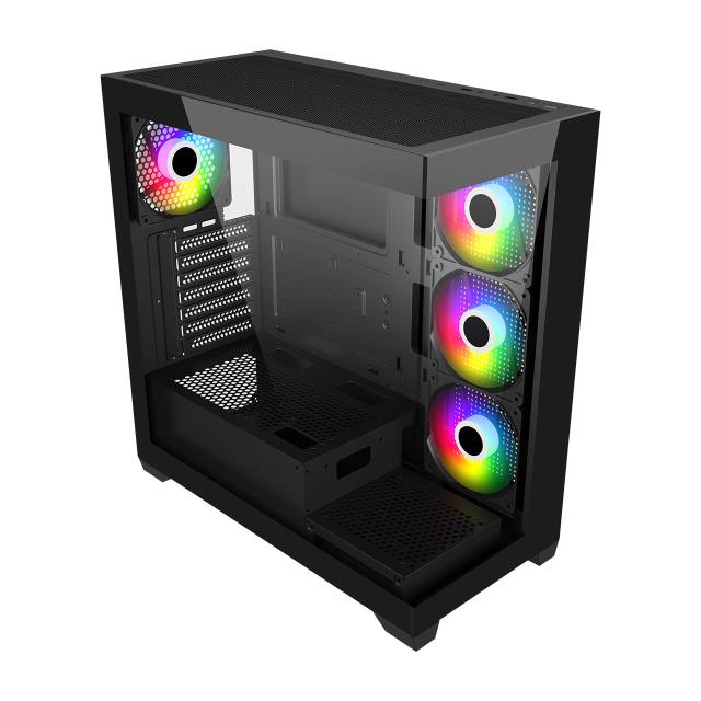 Кутия за компютър FSP M340-BA, Mid-Tower, 1x USB 3.0, 1x USB 2.0, 1x USB Type-C, ATX, Micro ATX, Mini-ITX