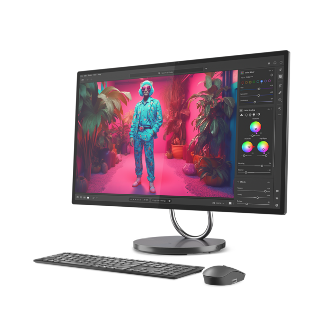 Компютър Lenovo Yoga AIO 32ILL10, Intel Core Ultra 7 256V, 8C 6C (2.2/4.8GHz, 12MB Cache), 31.5" (80.01 cm) UHD IPS, 16GB LDDR5x, 1TB SSD NVMe, Wi-Fi 7 + BT 5.4, HDMI, 2x USB-A 3.2 Gen 2, 1x USB 3.2 Gen 2 Type-C, Windows 11 Home