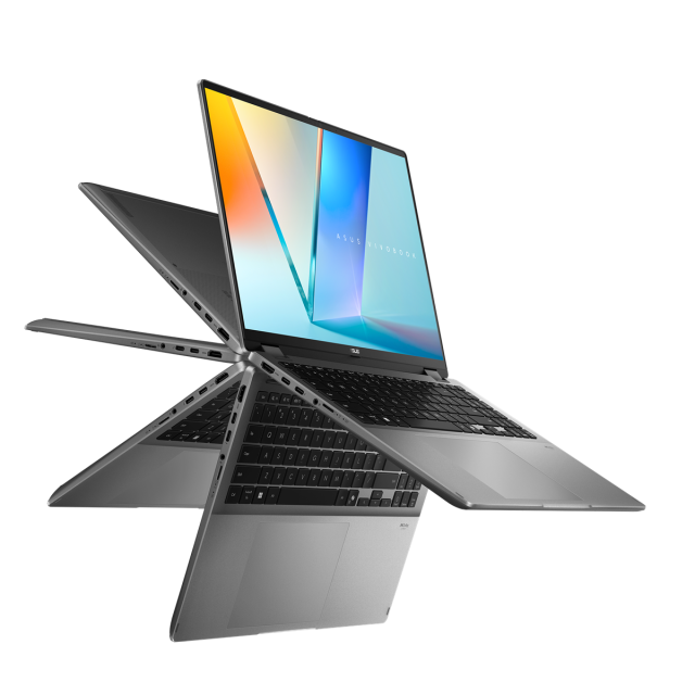Лаптоп ASUS Vivobook Flip TP3607SA-RJ005, Intel Core Ultra 5 226V 8C (2.1 / 4.5 GHz, 8MB Cache), 16" (40.64 см) 2.8K OLED Glossy, Touch screen, Intel Arc 130V, 16GB LPDDR5X, 512 GB M.2 NVMe SSD, Free DOS