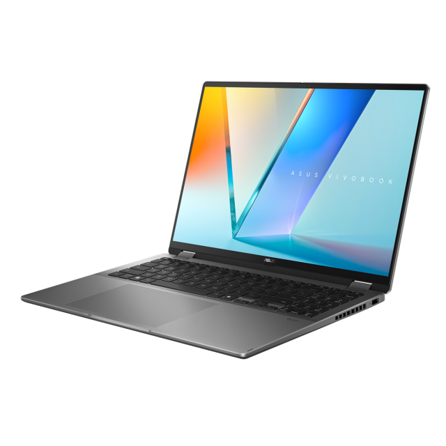Лаптоп ASUS Vivobook Flip TP3607SA-RJ005, Intel Core Ultra 5 226V 8C (2.1 / 4.5 GHz, 8MB Cache), 16" (40.64 см) 2.8K OLED Glossy, Touch screen, Intel Arc 130V, 16GB LPDDR5X, 512 GB M.2 NVMe SSD, Free DOS