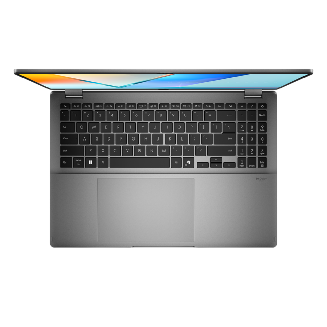 Лаптоп ASUS Vivobook Flip TP3607SA-RJ005, Intel Core Ultra 5 226V 8C (2.1 / 4.5 GHz, 8MB Cache), 16" (40.64 см) 2.8K OLED Glossy, Touch screen, Intel Arc 130V, 16GB LPDDR5X, 512 GB M.2 NVMe SSD, Free DOS