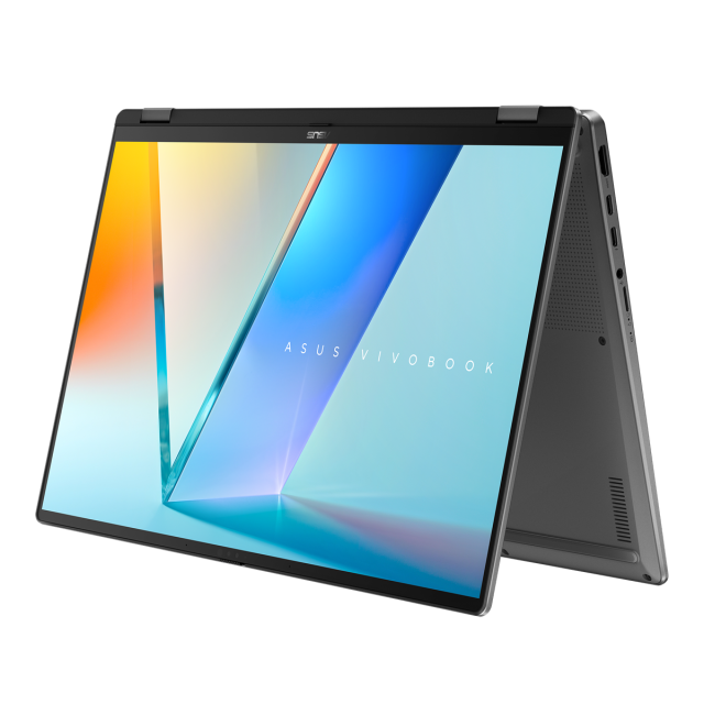 Лаптоп ASUS Vivobook Flip TP3607SA-RJ005, Intel Core Ultra 5 226V 8C (2.1 / 4.5 GHz, 8MB Cache), 16" (40.64 см) 2.8K OLED Glossy, Touch screen, Intel Arc 130V, 16GB LPDDR5X, 512 GB M.2 NVMe SSD, Free DOS