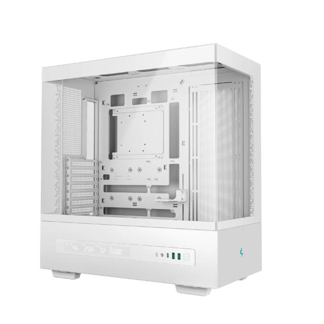 Кутия за компютър DeepCool CH690 DIGITAL White, Middle Tower, 1 x USB Type-C 3.2, 2 x USB 3.0, HD Audio x 1, ATX, mATX, Mini-ITX, бяла
