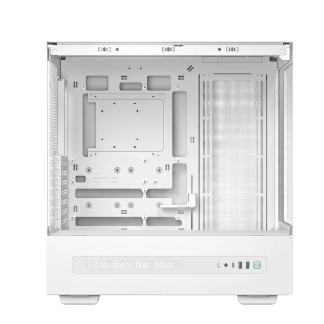 Кутия за компютър DeepCool CH690 DIGITAL White, Middle Tower, 1 x USB Type-C 3.2, 2 x USB 3.0, HD Audio x 1, ATX, mATX, Mini-ITX, бяла