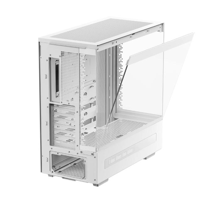 Кутия за компютър DeepCool CH690 DIGITAL White, Middle Tower, 1 x USB Type-C 3.2, 2 x USB 3.0, HD Audio x 1, ATX, mATX, Mini-ITX, бяла