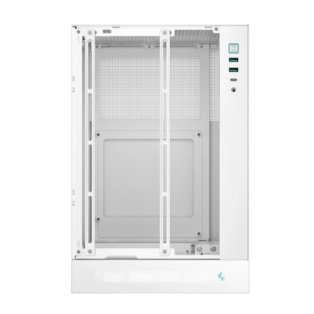 Кутия за компютър DeepCool CH170 DIGITAL White, Mini Tower, 1 x USB Type-C 3.2, 2 x USB 3.0, HD Audio x 1, Mini-ITX, бяла