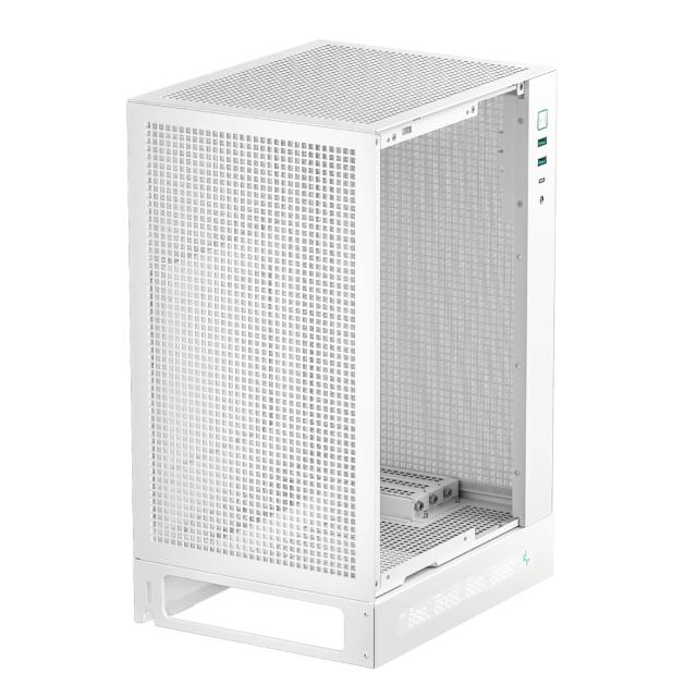 Кутия за компютър DeepCool CH170 DIGITAL White, Mini Tower, 1 x USB Type-C 3.2, 2 x USB 3.0, HD Audio x 1, Mini-ITX, бяла