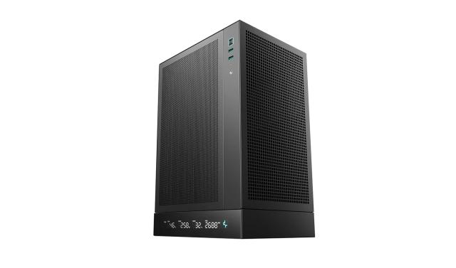 Кутия за компютър DeepCool CH170 DIGITAL White, Mini Tower, 1 x USB Type-C 3.2, 2 x USB 3.0, HD Audio x 1, Mini-ITX, черна