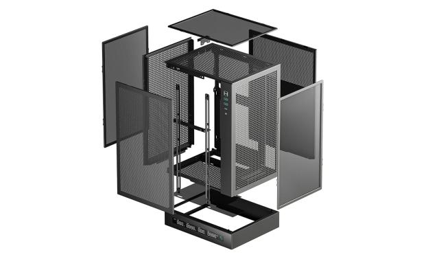 Кутия за компютър DeepCool CH170 DIGITAL White, Mini Tower, 1 x USB Type-C 3.2, 2 x USB 3.0, HD Audio x 1, Mini-ITX, черна
