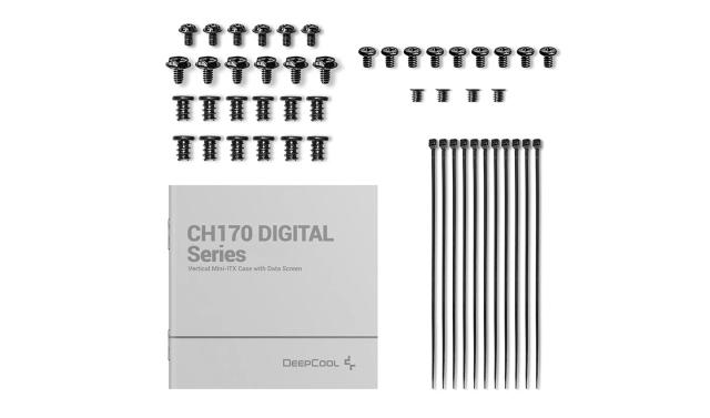 Кутия за компютър DeepCool CH170 DIGITAL White, Mini Tower, 1 x USB Type-C 3.2, 2 x USB 3.0, HD Audio x 1, Mini-ITX, черна