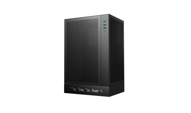 Кутия за компютър DeepCool CH170 DIGITAL White, Mini Tower, 1 x USB Type-C 3.2, 2 x USB 3.0, HD Audio x 1, Mini-ITX, черна