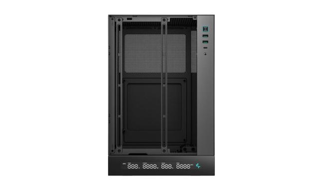 Кутия за компютър DeepCool CH170 DIGITAL White, Mini Tower, 1 x USB Type-C 3.2, 2 x USB 3.0, HD Audio x 1, Mini-ITX, черна