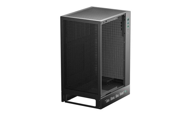 Кутия за компютър DeepCool CH170 DIGITAL White, Mini Tower, 1 x USB Type-C 3.2, 2 x USB 3.0, HD Audio x 1, Mini-ITX, черна