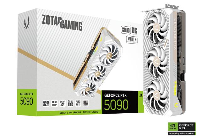 Видео карта ZOTAC GAMING RTX 5090 SOLID OC White Edition 32GB GDDR7, 512-bit, HDMI, DP