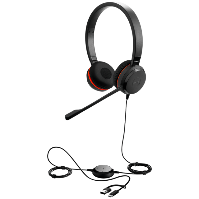 Слушалки Jabra EVOLVE 20 MS, NC, USB-C/A стерео