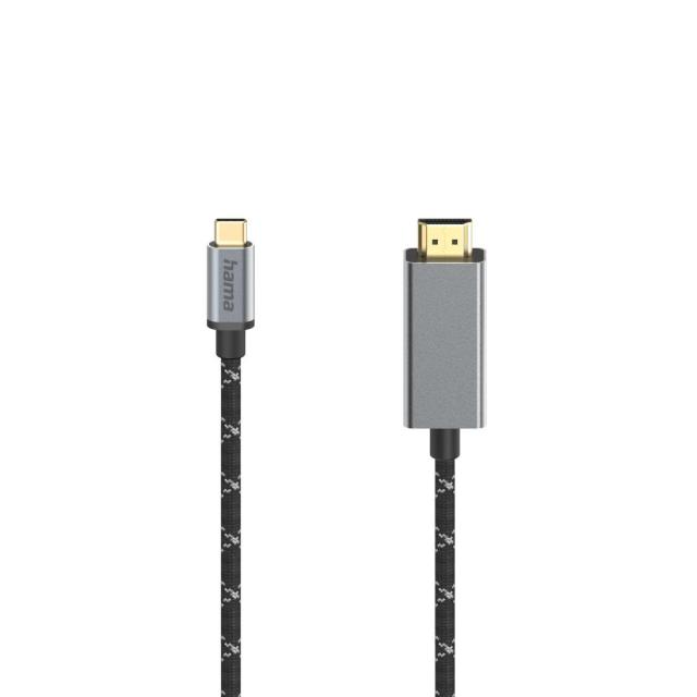 Кабел HAMA USB-C мъжко - HDMI мъжко, Ultra-HD 8K/60Hz, 1.5м