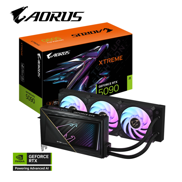 Видео карта GIGABYTE AORUS GeForce RTX 5090 XTREME WATERFORCE 32GB GDDR7, 512-bit, HDMI, 3x DP