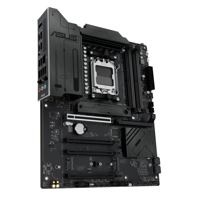 Дънна платка Дънна платка Asus X870 Max Gaming WiFi7, X870, AM5, DDR5, 3x M.2 slots, 4x SATA 6Gb/s, Wi-Fi 7, Bluetooth v5.4, 2.5GbE LAN, HDMI, ATX