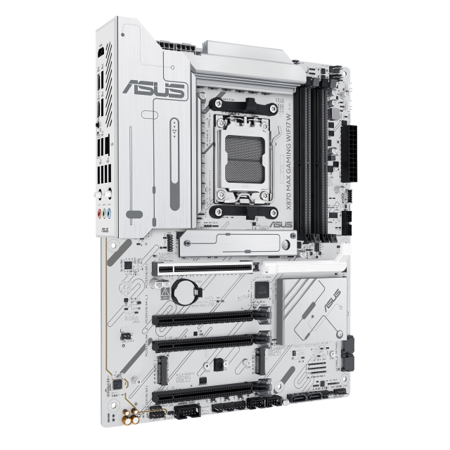 Дънна платка Asus X870 Max Gaming WiFi7 WHITE, X870, AM5, DDR5, 3x M.2 slots, 4x SATA 6Gb/s, Wi-Fi 7, Bluetooth v5.4, 2.5GbE LAN, HDMI, ATX
