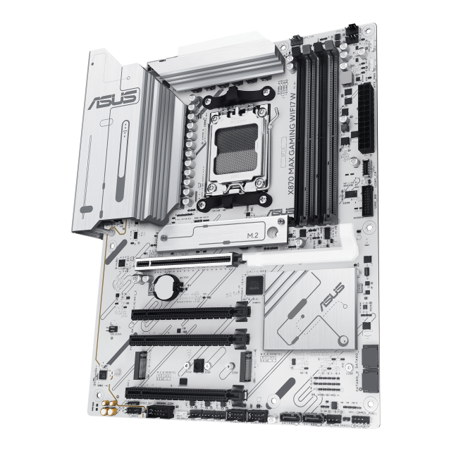 Дънна платка Asus X870 Max Gaming WiFi7 WHITE, X870, AM5, DDR5, 3x M.2 slots, 4x SATA 6Gb/s, Wi-Fi 7, Bluetooth v5.4, 2.5GbE LAN, HDMI, ATX