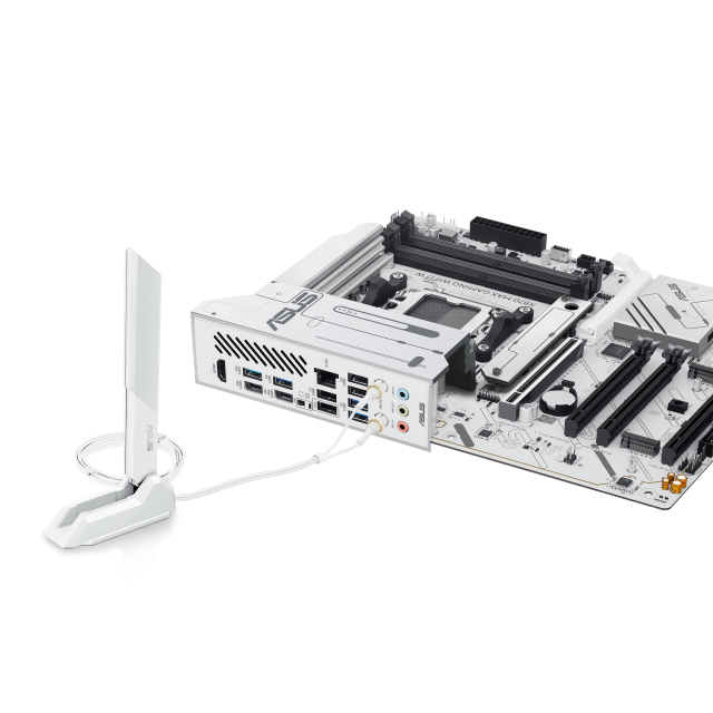 Дънна платка Asus X870 Max Gaming WiFi7 WHITE, X870, AM5, DDR5, 3x M.2 slots, 4x SATA 6Gb/s, Wi-Fi 7, Bluetooth v5.4, 2.5GbE LAN, HDMI, ATX