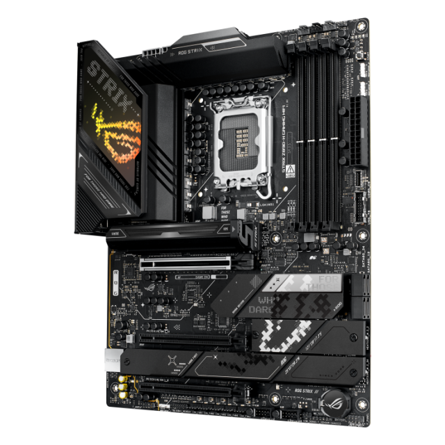 Дънна платка Asus ROG Strix Z890-H Gaming WiFi, Z890, LGA1851, DDR5, 4x SATA 6Gb/s, 4x M.2 slots, Wi-Fi 7, Bluetooth v5.4, 5GbE LAN, HDMI, DP, ATX