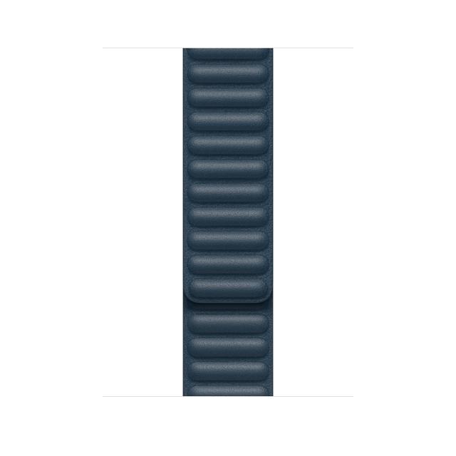 Каишка за часовник Apple Watch 44mm Band: Baltic Blue Leather Link - Small (Seasonal Fall 2020)