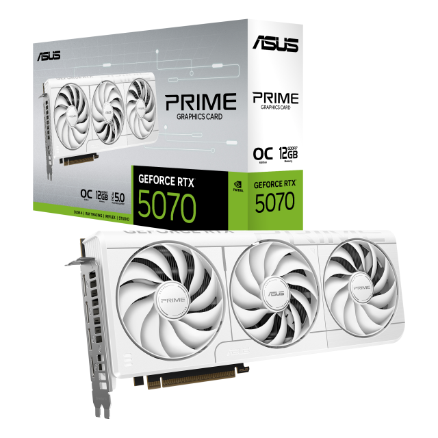 Видео карта ASUS PRIME RTX 5070 White OC 12GB GDDR7, 192-bit, HDMI, 3x DP