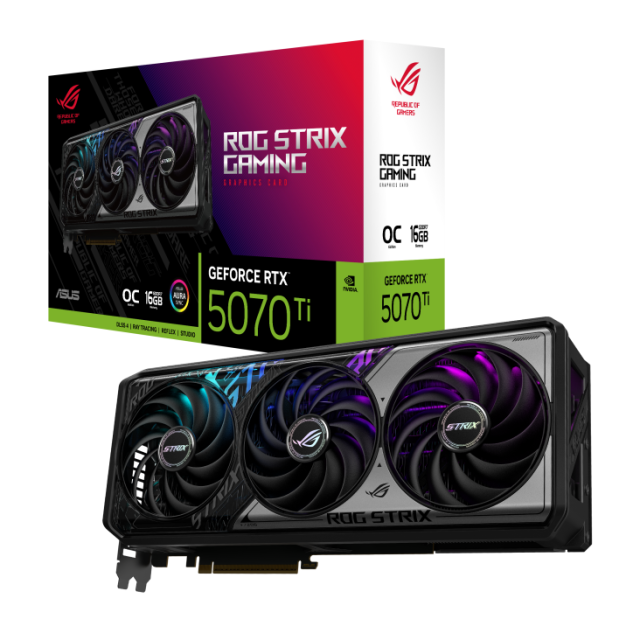 Видео карта ASUS ROG STRIX RTX 5070 TI OC 16GB GDDR7, 256-bit, HDMi, 3x DP