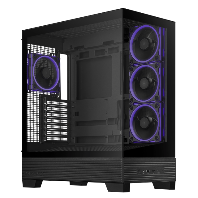 Кутия ASUS A31 PLUS ARGB Black, Mid Tower, 2 x USB 3.2 Gen1, 1 x USB 3.2 Gen 2x2 Type C, 1 x headphone / Microphone, ATX / Micro-ATX / Mini-ITX