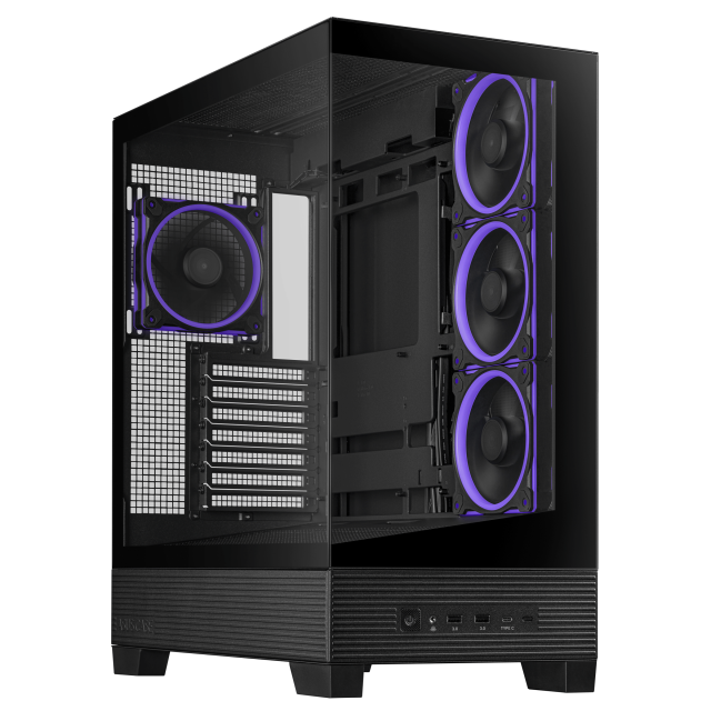 Кутия ASUS A31 PLUS ARGB Black, Mid Tower, 2 x USB 3.2 Gen1, 1 x USB 3.2 Gen 2x2 Type C, 1 x headphone / Microphone, ATX / Micro-ATX / Mini-ITX