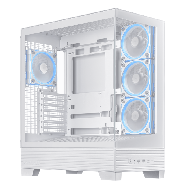 Кутия ASUS A31 PLUS ARGB White, Mid Tower, 2 x USB 3.2 Gen1, 1 x USB 3.2 Gen 2x2 Type C, 1 x headphone / Microphone, ATX / Micro-ATX / Mini-ITX