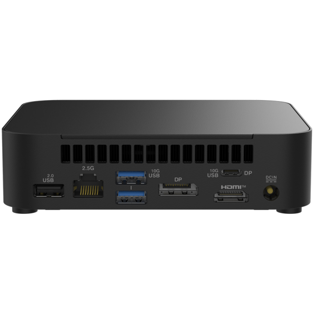 Kомпютър ASUS NUC 14 Essential, Intel Processor N150 4C (up to 3.6GHz, 6MB Cache), Intel UHD Graphics, 2x SO-DIMM DDR5, M.2 NVMe SSD slots, 2.5GbE LAN, Wi-Fi 6E, Bluetooth